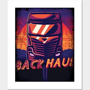 Truck Driver Retro sunset Posters and Art